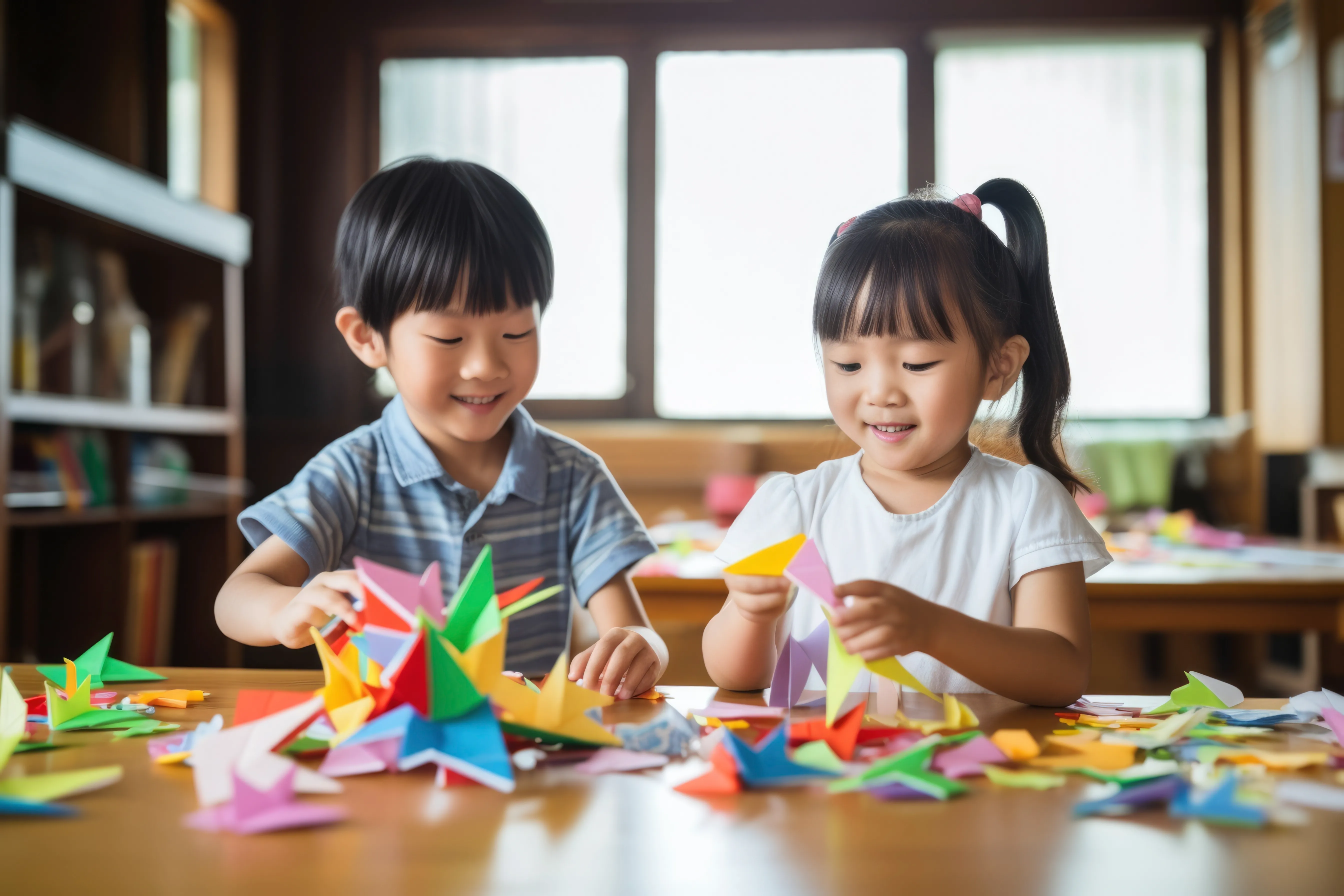 Kids doing arts and crafts